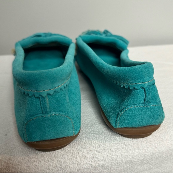 Minnetonka Hand-Beaded Turquoise Moccasins Size‎ 11 - Picture 5 of 8